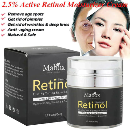 Mabox Retinol 2.5% Vitamin E Facial Moisturizer Cream